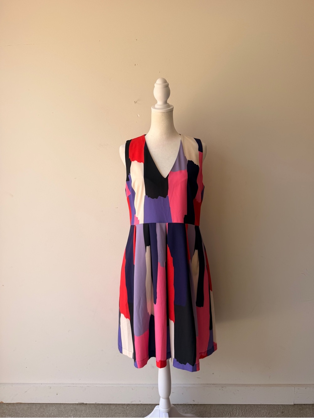 CROSBY by Mollie Burch Multicolor V-Neck Sleeveless Colorblock Dress